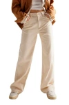 Free People Tinsley Baggy High Rise Jeans In Ecru In White