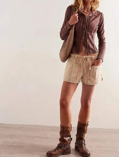 Free People Tiny Woven Top In Shaved Chocolate In Multi
