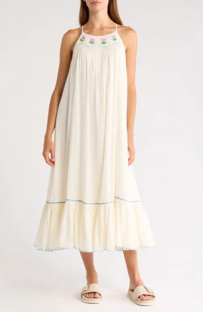 Free People Tip Toeing Tulip Midi Sundress In White
