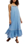 Free People Tip Toeing Tulip Midi Sundress In Blue