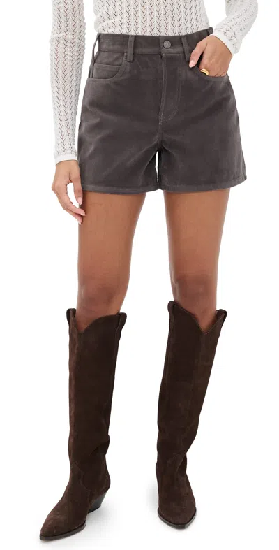 Free People Tippi Faux Suede Shorts Dark Grey In Gray