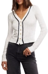 Free People Tipton Raw Edge Button-up Top In Ivory Combo
