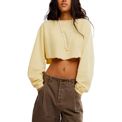 Free People To The East Crop Sweatshirt In Neutral