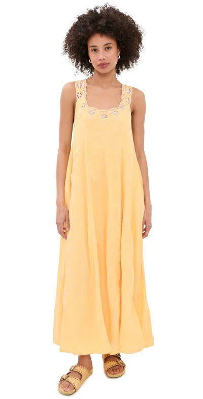 Free People To The Moon Maxi Dress Golden Haze In Yellow