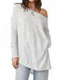 Free People To The Right Long Sleeve Tee In Love Dove In White