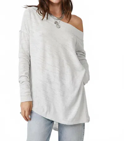 Free People To The Right Long Sleeve Tee In Love Dove In White