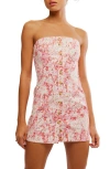 Free People Tomas Floral Print Strapless Minidress In Confetti Combo