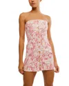 Free People Tomas Floral Print Strapless Minidress In Confetti Combo