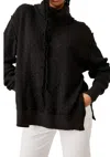Free People Tommy Oversize Turtleneck Sweater In Black