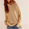 Free People Tommy Sweater Womens Toasted Almond Turtle Neck Pullover Red07 In Brown