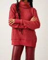 FREE PEOPLE TOMMY TURTLENECK SWEATER IN BLENDED BERRY