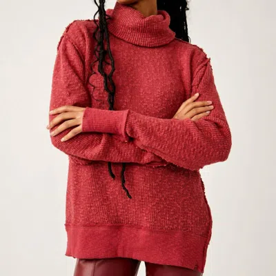 Free People Tommy Turtleneck Sweater In Red