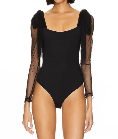 Free People Tongue Tied Bodysuit In Black