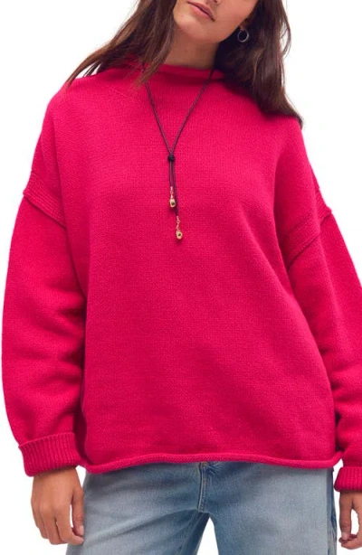 Free People Torres Turtleneck Sweater In Pink