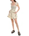 Free People Tori Floral Embroidered Minidress In White