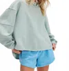Free People Total Eclipse Long Sleeve Tee In Soft Sea In Gray