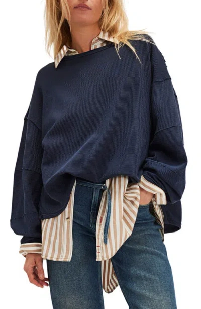 Free People Total Eclipse Oversize T-shirt In Blue