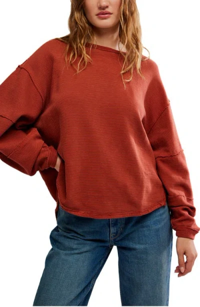 Free People Total Eclipse Oversize T-shirt In Brown