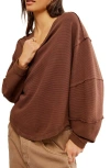 Free People Total Eclipse Oversize T-shirt In Shaved Chocolate
