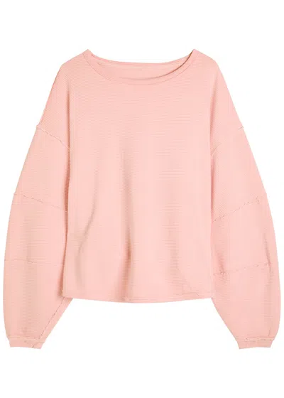 Free People Total Eclipse Ribbed Cotton T-shirt In Pink