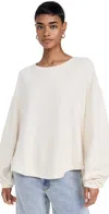 Free People One To Beat Pullover Sweatshirt In Ivory In Ivory
