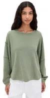 Free People Total Eclipse Tee Oil Green In Green