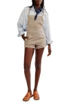 Free People Tough Love Denim Shortalls In Laurel Oak