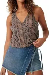 Free People Twisted Printed Tank In Black Combo In Black