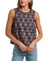 Free People Textured Cotton Terry Side Tie Top In Blue