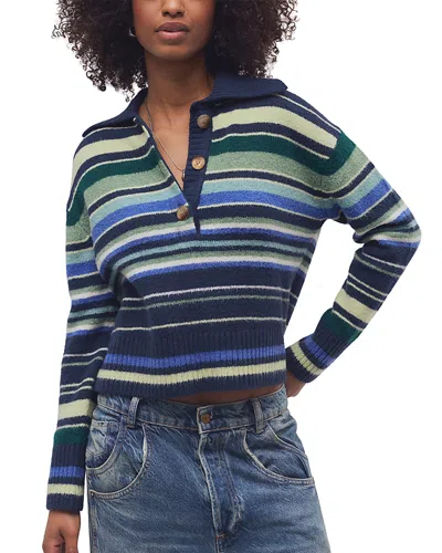 Free People Trading Up Stripe Long Sleeve Sweater In Multi