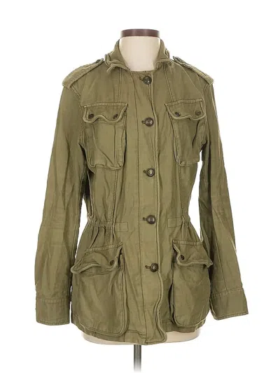 Pre-owned Free People Trenchcoat In Green