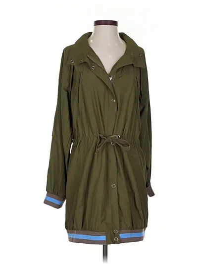 Pre-owned Free People Trenchcoat In Green
