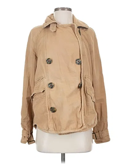 Pre-owned Free People Trenchcoat In Tan
