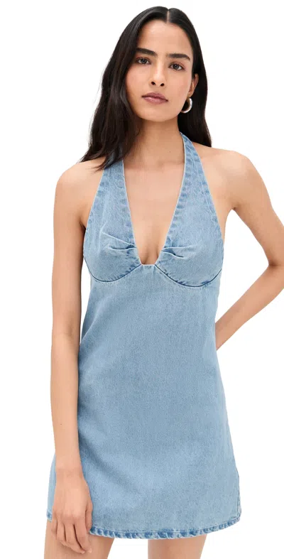 Free People Trevi Denim Mini Dress Celestial Blue