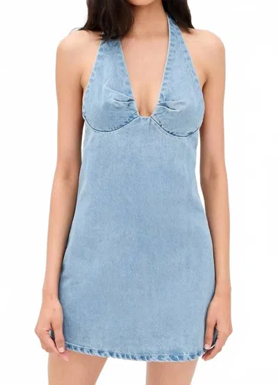 Free People Trevi Denim Mini Dress In Celestial Blue