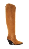 Free People Triple Crown Knee High Boot In Caramel Cafe