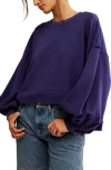 Free People Trish Balloon Sleeve Sweatshirt In Eclipse