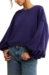 Free People Trish Balloon Sleeve Sweatshirt In Eclipse