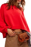 Free People Trish Balloon Sleeve Sweatshirt In Heart Eyes