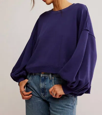 Free People Trish Sweatshirt In Eclipse In Blue