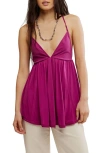 Free People Trixie Rib & Jersey Tunic Top In Pink