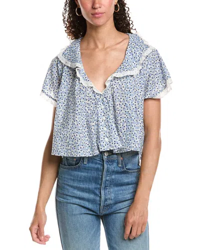 Free People Truly Yours Printed Blouse