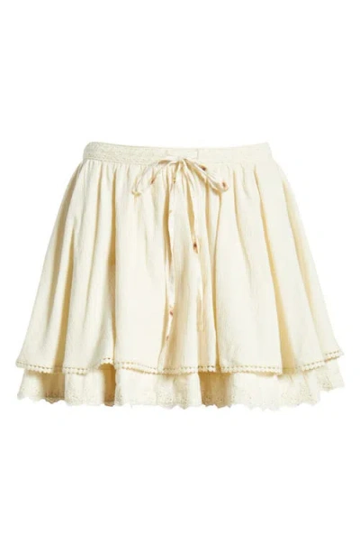 Free People Lady Tulip Mini Skirt In Tea In White