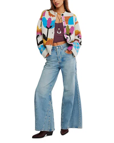 Free People Tulip Whirl Cardigan In Multi