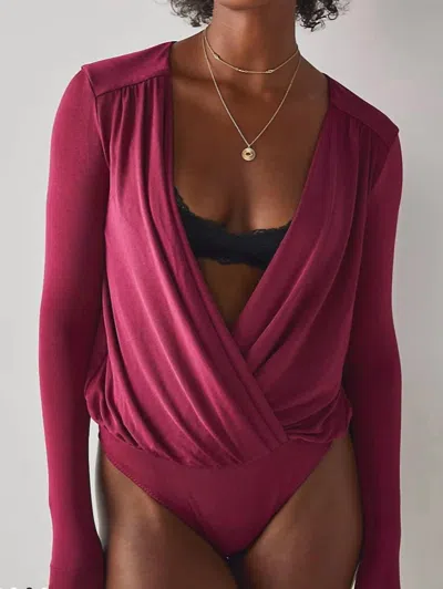 Free People Turnt Bodysuit In Deep Pink In Multi