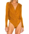 Free People Turnt Bodysuit In Honey Ginger In Multi