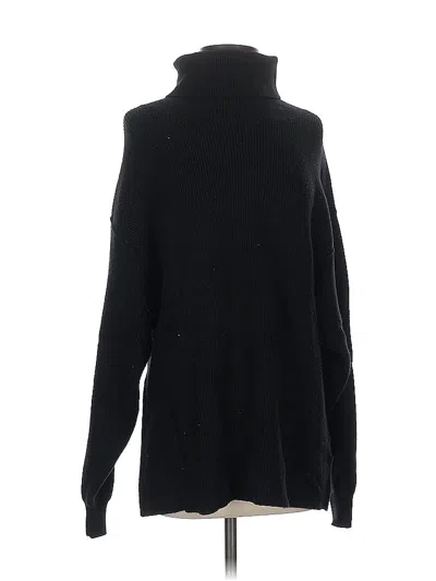 Pre-owned Free People Turtleneck Sweater In Black