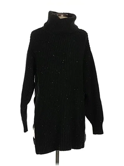 Pre-owned Free People Turtleneck Sweater In Black