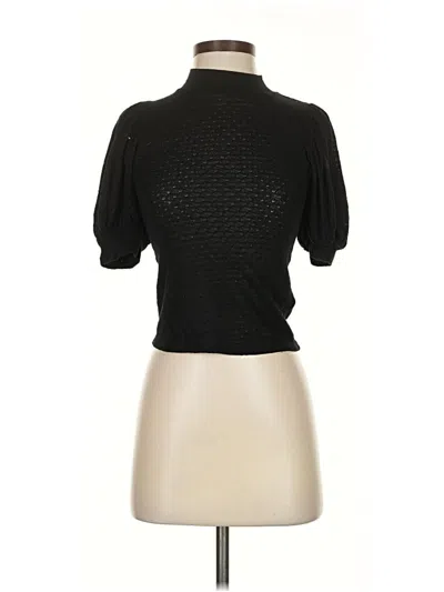 Pre-owned Free People Turtleneck Sweater In Black