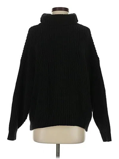 Pre-owned Free People Turtleneck Sweater In Black